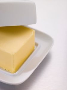 Butter in white dish