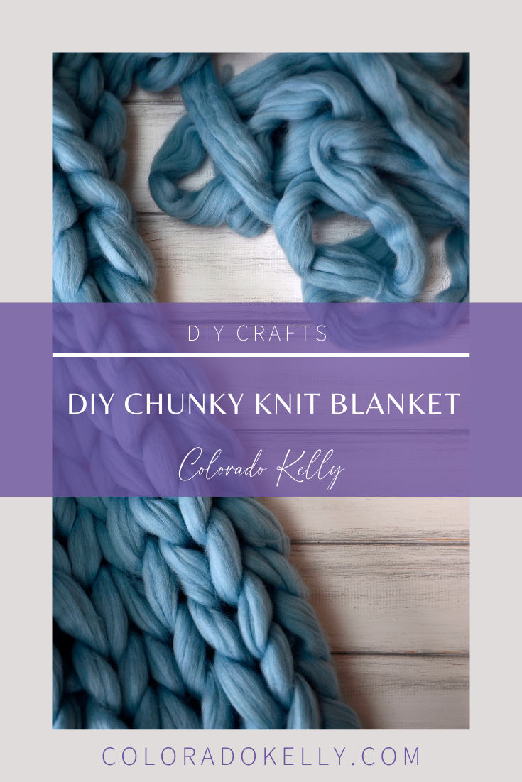 DIY Chunky Knit Blanket Colorado Kelly