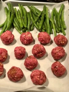 meatballs and green beans