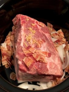 pork roast and bacon