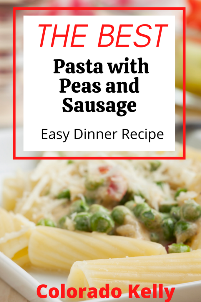 peas and pasta on a dish