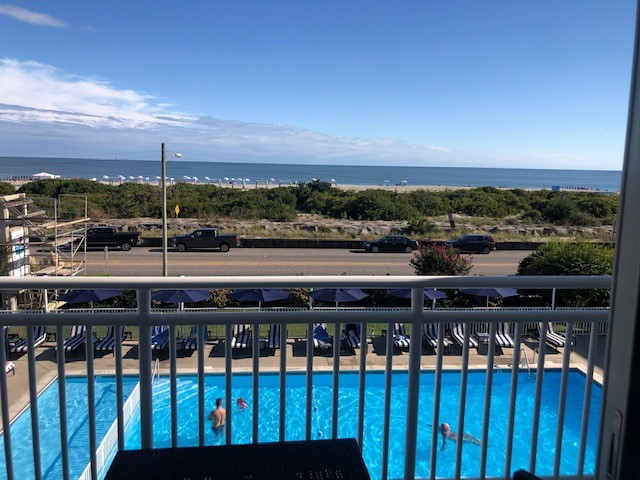 View of a pool and ocean