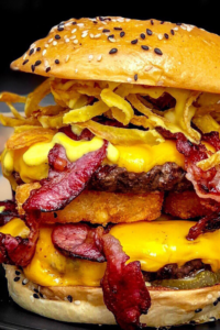 hamburger with all the toppings
