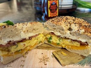 Breakfast sandwich with bacon